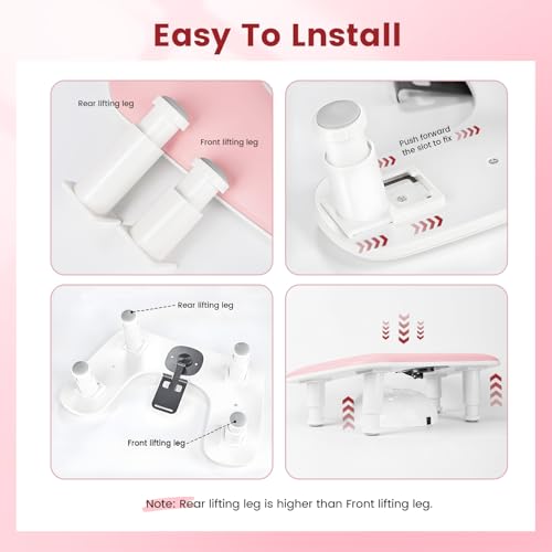 JODSONE Pink U-Shaped Manicure Arm Rest for Nails Tech with Rotating 360¡ÆBuilt-In Phone Holder and Adjustable Nail Arm Rest Detachable Manicure Hand Rest for Salon Design