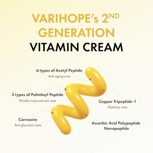 VARIHOPE Vita-Aging Pure C Cream ? Vitamin C Face Cream for Deep Hydration, Elasticity & Uneven Tone, Korean Skin Care with Pure Vitamin C for Smooth, Radiant, Healthy-Looking Skin | 1.35 fl oz