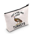 LEVLO Turkeys Animal Cosmetic Make Up Bag Turkey Lover Gift Idea Just a Girl Who Loves Turkeys Makeup Zipper Pouch Bag (Who Loves Turkeys)