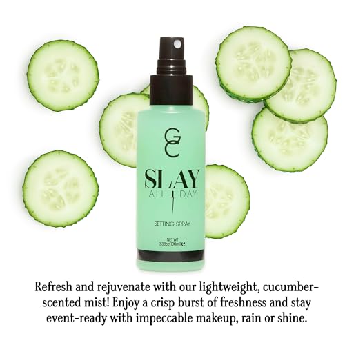 Gerard Cosmetics Slay All Day Makeup Setting Spray (Cucumber Scented), Matte Finish with Oil Control, Cruelty Free, Long Lasting Finishing Spray, 3.38oz (100ml)