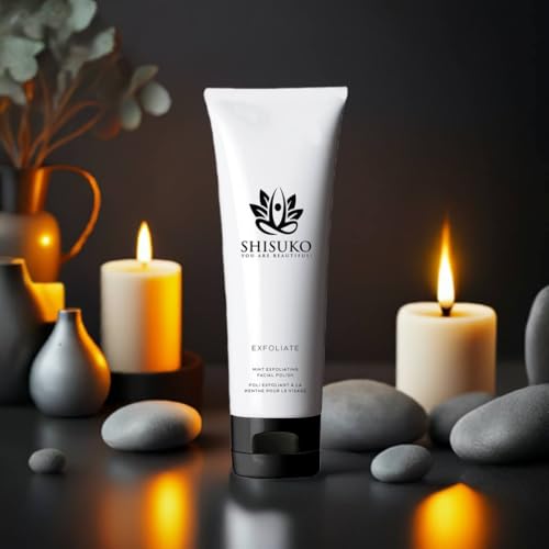 Shisuko Exfoliating Face Polish - Renewed Glow 2in1 gentle cleanser derived from Sugar. Smooths and Brightens without drying. Rapid results, using 2-3 X a week, can last up to 3 Mo - 3.38 oz