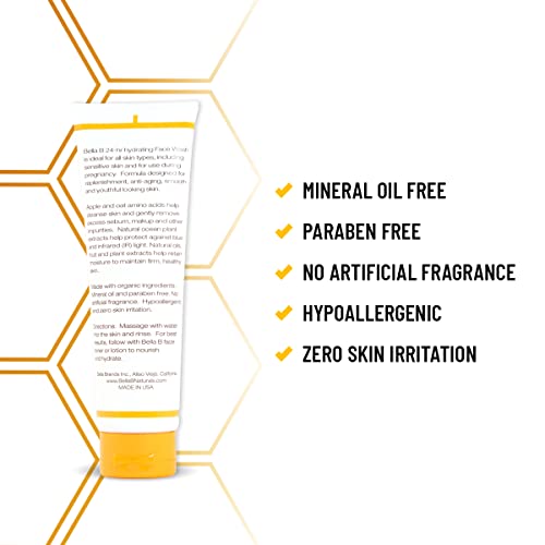 Bella B Face Wash 4.1 oz Tube - Facial Glow - Pregnancy Skin Care - Natural Facial Daily Cleanser - No Artificial Fragrance - Pregnancy Safe Face Wash - Healthy Beauty - Anti Aging Facial Wash