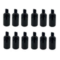 Natural Farms 8 oz Black Boston Plastic Bottles -12 Pack Empty Bottle Refillable - BPA Free - Essential Oils - Aromatherapy | Black Press Down Disc Cap - Made in the USA