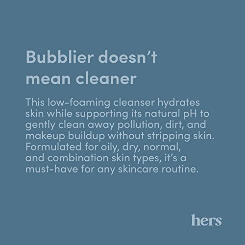 hers Clear Waters Facial Cleanser - Hyaluronic Acid, Squalane, & Green Tea Extract - Hydrating Face Wash for All Skin Types - pH Balanced & Paraben-Free - 6.8 Fl Oz
