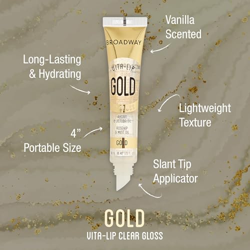 Ruby Kisses Broadway Vita-Lip Clear Lip Gloss (10 Pack), Ultra-Hydrating & Soothing Formula with Vitamins, High-Shine Non-Sticky Finish Lip Balm with Mint, Rosehip, Coconut, Mango, Argan, Honey, Shea