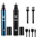 2 Pack Nose Hair Trimmer for Men & Women Professional Painless Eyebrow Facial Hair Trimmer for Male and Female Travel Ear and Nose Hair Clipper USB Rechargeable Trimmers with Digital Display