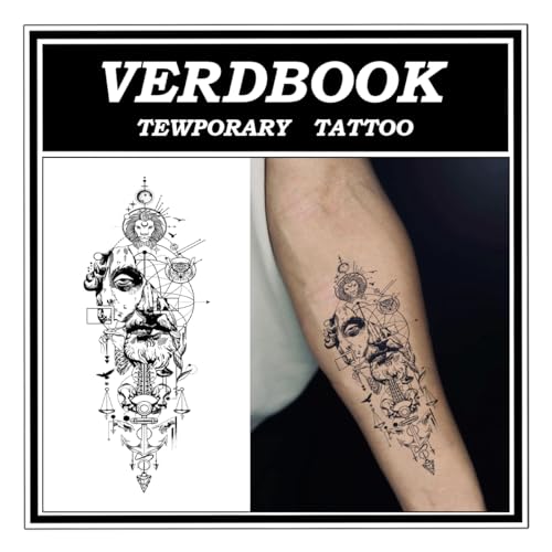 Waterproof Temporary Tattoos: 2-Sheet Tattoo Kit with Realistic Body Stickers, Semi-Permanent Tattoos for Adults Lasting 7-15 Days ? Safe for Men & Women, Celestial Reign
