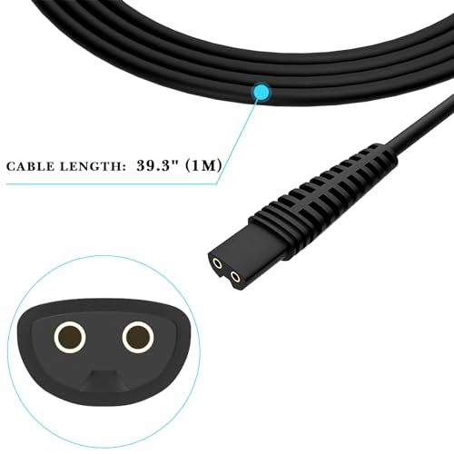 Linkidea 5V Shaver Charger Cord Compatible with Braun Series 1, 3, 5, 7, 9, Replacement USB Adapter Cable, Electric Razor Data Cable (Black)