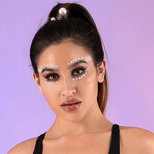 3 Pieces Star Face Stickers Crystdl Face Jewels Rhinestone Silver Rave Party Accessories for Women and Girls (B)