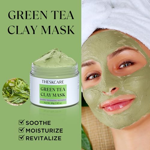 3 PCS Clay Mask Set, Turmeric Vitamin C Clay Mask, Dead Sea Mud Mask, Green Tea Mask, Facial Mask for Oil Control, Deep Cleaning, and Radiant Skin, 240g, 2.82 OZ each