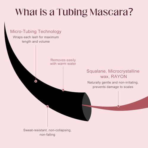 Unidollss Tubing Mascara Volume and Length Black Upgrade Lengthening Long Lasting, New Brush, No Smudging, No Clumping, Voluminous Tubing Mascara, Gluten-free Safe for Sensitive Eyes(Black Upgrade)