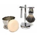 G.B.S Men¡¯s Shave Set, Double Edge Safety Razor, Badger Hair Shaving Brush, Brush and Razor Stand, Chrome Shaving Bowl, Natural Shaving Soap and Blades