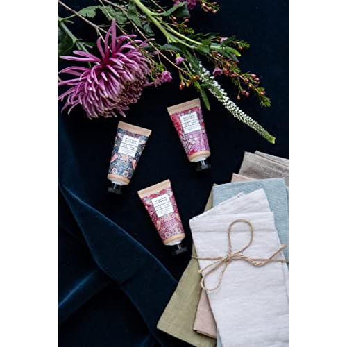 William Morris At Home Patchouli & Red Berry Hand Cream Gift Set | Enriched With Shea Butter & Essential Oils | Travel Friendly Sizes | 3 x 30ml