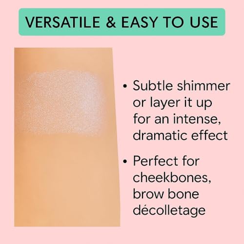 KimChiChic Beauty Mini Pearl Gone Wild Highlighter - Pressed Shimmer Powder for Face & Body, Iridescent Glow, with Mirror, Cruelty Free, Hope Blue Iridescent 0.17oz
