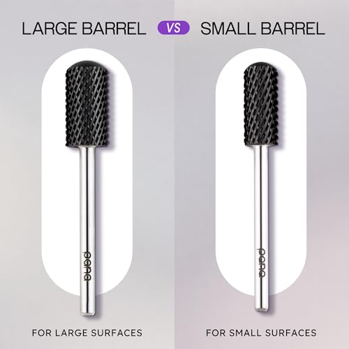 PANA 3/32" Small Smooth Round Top Safety Carbide Nail Drill Bit for Gel Polish & Acrylic Removal Nail Salon Manicure Pedicure Electric File Tools (Small Barrel - DLC Black, Coarse)