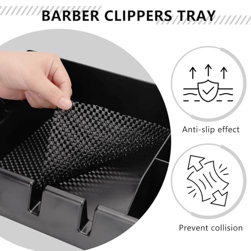 Professional Barber Tray Station ? Multi-Functional Hair Clipper & Trimmer Holder with Detachable Design, Non-Slip Base (12.87" x 8.9")