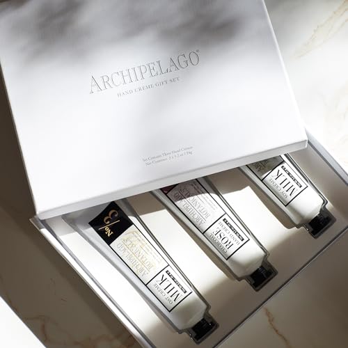 Archipelago Botanicals Hand Cr?me Gift Set Trio, Rich and Lightly Scented Hand Lotions for Dry Skin, Cuticles and Rough Spots, Oat, Soy and Charcoal Rose (3.4 fl oz each)
