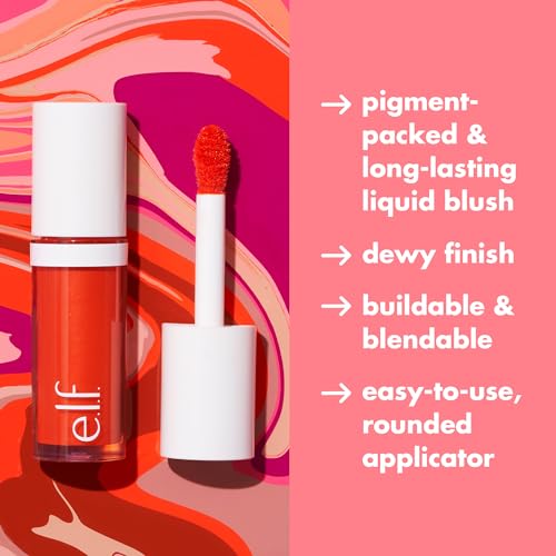 e.l.f. Camo Liquid Blush, Long-lasting Liquid Blush For High-pigment Color, Creates A Soft, Dewy Finish, Vegan & Cruelty-free, Dusty Ros?
