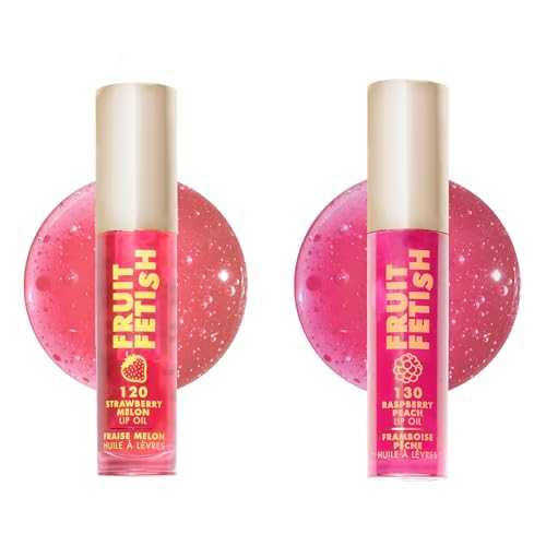 Milani Fruit Fetish Lip Oil Bundle - Raspberry Peach & Strawberry Melon - Hydrating Lip Gloss