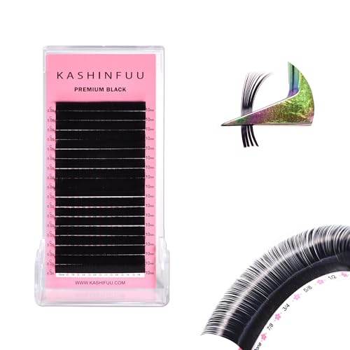 Classic Lash Extensions 0.05 CC Cashmere Eyelash Extensions 8-16mm,Silk Volume & Classic Lashes Soft Matte Dark Professional Eyelashes Extension Salon Use(0.05-CC-10-15 mm)
