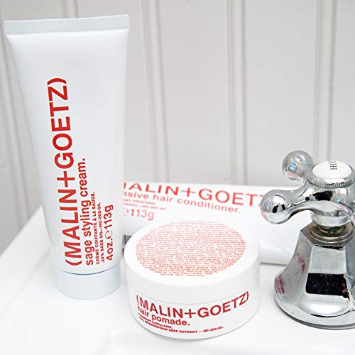MALIN+GOETZ Sage Styling Cream | Flexible Hold Styling Cream for All Hair Types | Adds Shine, Definition + Volume | Tames Frizz + Flyaways | Nourishing Formula | Cruelty-Free (1 Fl Oz / 4 Fl Oz)