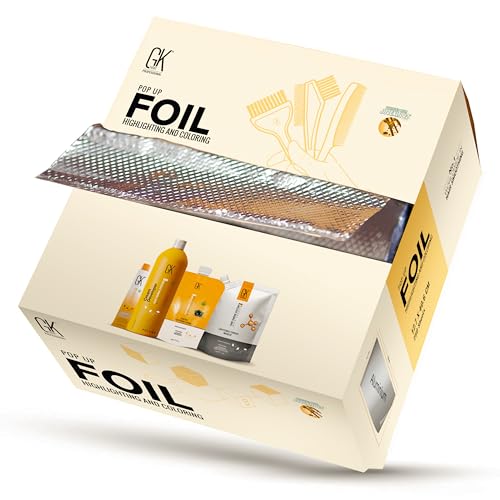 GK Hair Pop-up Foil with Box of 250 Sheets for Hairs Coloring ? Premium Silver Aluminum Foil for Hair Highlighting, Coloring, and Dyeing