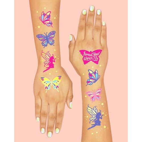 xo, Fetti Butterfly Tattoos - 34 Glitter styles | Birthday Party Supplies, Butterfly Party Favors + Fairy Decor