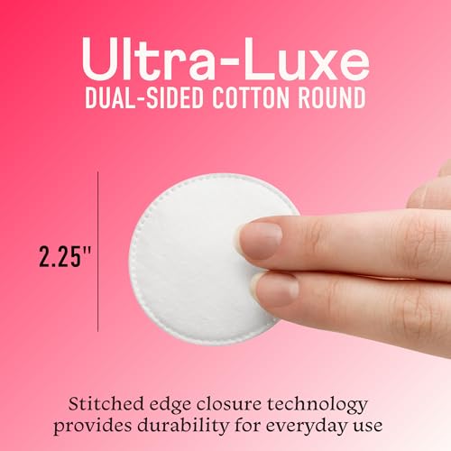 Swisspers Smooth Moves Ultra-Luxe Premium Cotton Rounds -100 Count (Pack of 6) - Hypoallergenic Makeup Remover Pads for Sensitive Skin, USA Made, Vegan, Lint-Free, Paraben Free