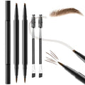 2PCS Microblading Eyebrow Pencil with Brush, 2-In-1 Dual-Ended Waterproof Eyebrow Pen with 4-Fork-Tip & Ultra-Precise-Tip for Hair-Like Natural Eyebrow Makeup, Eye Brow Pencils for Women -Light Brown