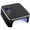 LB UV LED Nail Lamp, Rechargeable LED Nail Dryer, 72W Professional Cordless Nail Lamp with 4 Timer Setting Sensor and LCD Display Portable Home and Salon Gel Nail Art Tools (Black)