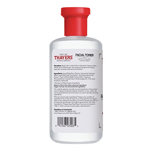 Thayers Facial Toner, Witch Hazel with Aloe Vera, Rose Petal, 12 Fl Oz (Pack of 2)