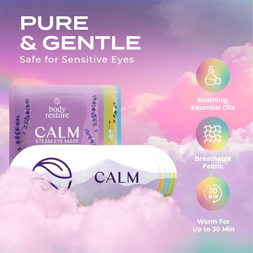 Body Restore Self Heating Warm Compress for Dry Eyes 5 Pack ? Heated Eye Mask for Fast Relief, Birthday Gifts for Women, Men, Easter Basket Stuffers, Stye Eye Treatment, Eye Patch ? Variety