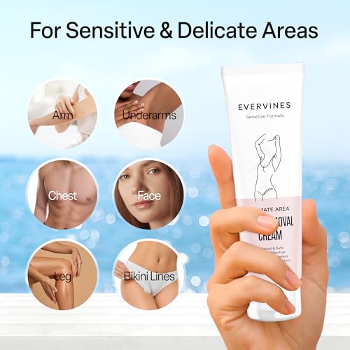 Hair Removal Cream for Women ? Painless & Gentle Depilatory for Sensitive Skin ? Bikini, Pubic & Intimate Areas, Legs, Arms, Underarms ? Includes Scraper, 4.2oz