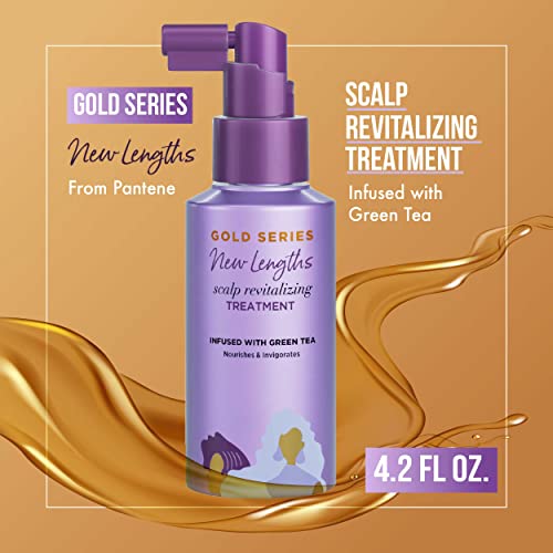 Pantene Gold Series New Lengths Scalp Revitalizing Treatment, 4.2 Fl Oz Scalp Treatment Infused with Green Tea, Moisturizes, Strengthens and Protects from the Root for Visibly Longer Hair (Pack of 2)