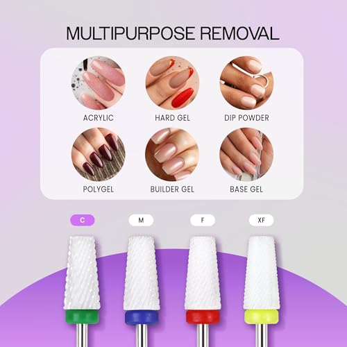 PANA Tapered Barrel Ceramic Bit 3/32" Shank Size - (Ceramic, Coarse Grit) - Fast remove Acrylic or Hard Gel Nail Drill Bit for Manicure Pedicure Salon Professional or Beginner