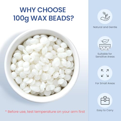 Nose Hard Wax Beads Refill for Men, Nose and Ear Hair Removal, Gentle & Precision Waxing for Sensitive Skin, Portable Home & Travel Wax Beads Only, 100g/3.53oz