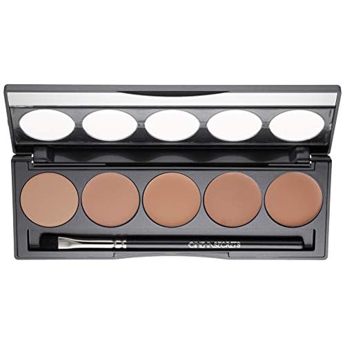 Cinema Secrets Ultimate Foundation 5-in1 Palette - Buildable Coverage, Long-Wear Matte Finish, Paraben-Free, Color Correct, Contour & Highlight with Buildable Full Coverage
