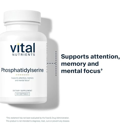 Vital Nutrients Phosphatidylserine - 150mg Phosphatidylserine Supplement - Powerful Nootropic for Attention, Memory, and Mental Focus Support* - Gluten, Dairy, Soy Free - Non-GMO - 60 Softgels