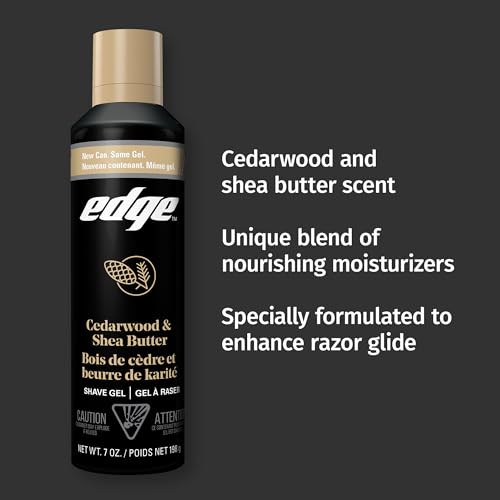 Edge Shave Gel for Men, Cedarwood & Shea Butter, 7oz (3 Pack) - Shaving Gel For Men That Moisturizes, Protects and Soothes To Help Reduce Skin Irritation (Packaging May Vary)