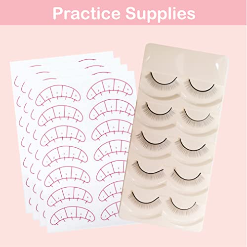 Lyon Lash Eyelash Extension Supplies 4x100 Packs - 100 Pairs Under Eye Gel Pads | 100 Disposable Mascara Brushes Wands | 100 Micro Applicators Brush | 100 Glue Ring Holder | 2 Medical Tapes
