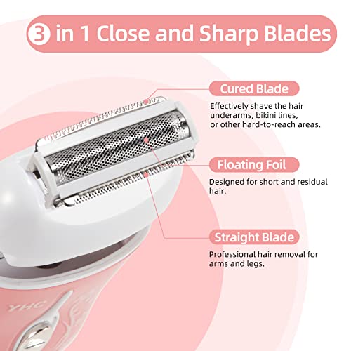 YHC Electric Razor for Women ? Cordless Rechargeable Shaver for Legs, Underarms, and Bikini with Hypoallergenic Foil