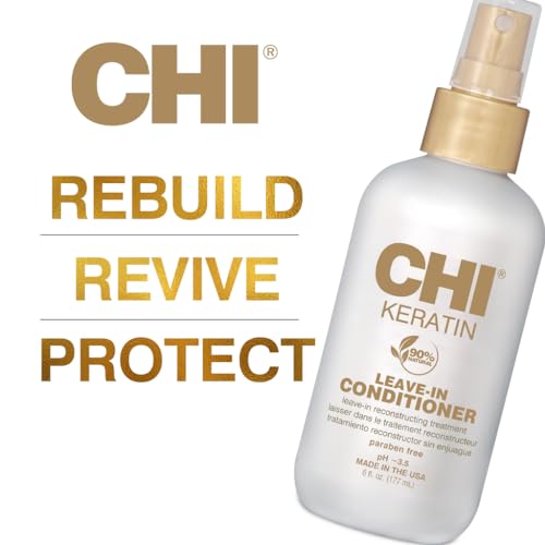 CHI Keratin Leave-in Conditioner, Hydrating Conditioner For Restoring Softness & Preventing Breakage, Great For Daily Use, Sulfate-free, 6 Oz