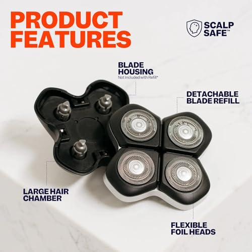 Freebird Official Replacement Blades for Flexseries Pro Head Shaver Kit - Refill Blades - High-Performance Blades for Smooth Shaving (Pack of 2)