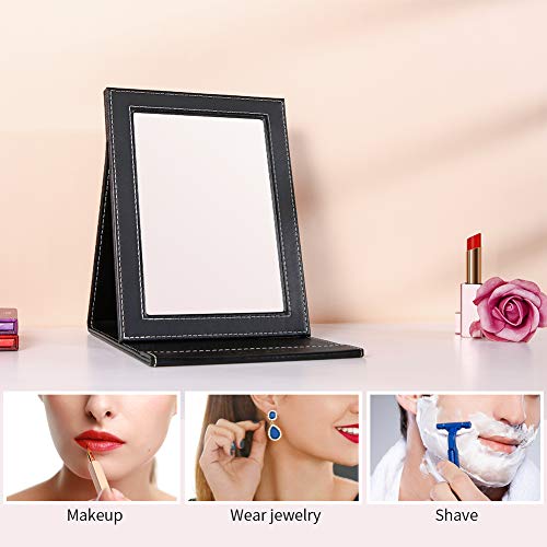 DUcare Makeup Brushes Professional with Bag+Folding Vanity Mirror with Stand