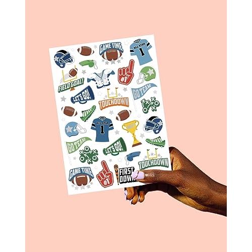 xo, Fetti Football Temporary Tattoos - 60 Foil Styles | Sport Birthday Party, Touchdown Team Party Supplies, Football Themed Party Favors, School Activity, Gift