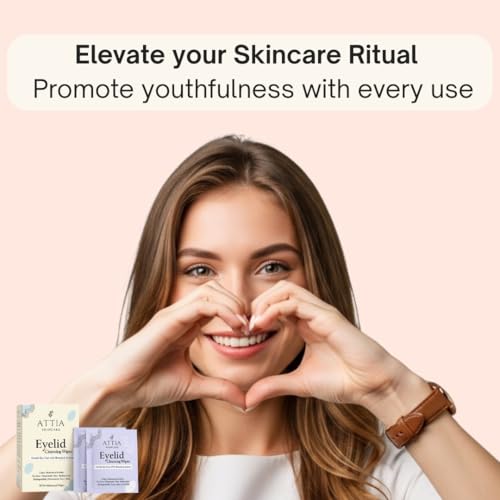 ATTIA Micellar Eyelid Cleansing Wipes, Fragrance-Free Eyelid Care for Dry, Irritated Eyes, Gently Cleanses, Hydrates & Soothes Eyelids, Moisturizing Eye Wipes for Daily Use, 30 Wipes