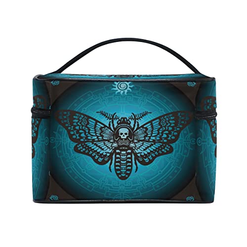Makeup Bag, Skull Butterfly Travel Makeup Organizer Bag Cosmetic Cases Toiletry Bags for Girl Women Ladies