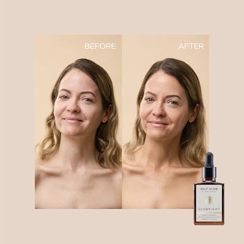 Self Glow by James Read - Sunbright Mix-In Tinted Tan Drops for Customizable Glow | Blend into Moisturizer, Serum, or Makeup | Instant, Buildable Glow | Silicone + Drying Alcohol-Free (30mL | 1 fl oz)