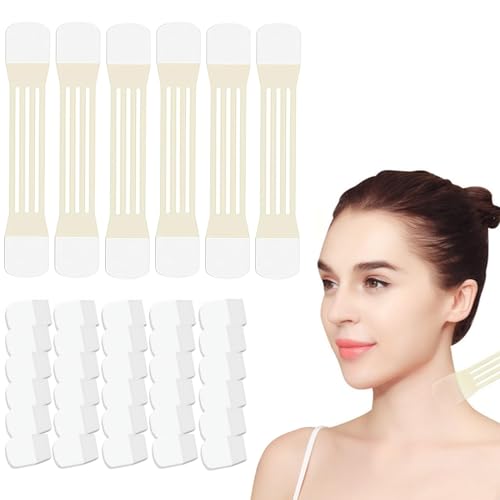 FHH Neck Lift Tape£¬30PCS Instant Neck and Face Lift for Women, Lifting Saggy Skin, Suitable for All Skin Types(6pcs Bands, 30pcs Patches)