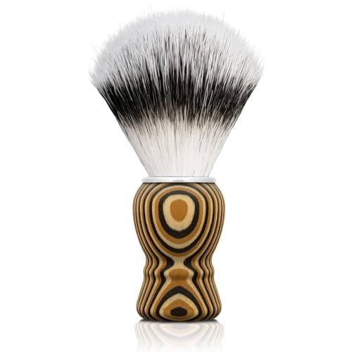 Hand Crafted Shaving Brush for Vegans, Synthetic Hair Bristle for Wet Shave, Comfortable Handle, Suitable for Leg Shaving